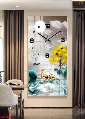 File gốc File tranh đồng hồ tráng gương BDH427 (phong cách) cổ điển