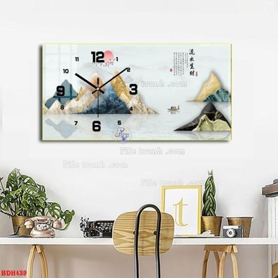 Download file File tranh đồng hồ tráng gương BDH439 (gốc) in mica ốp bếp