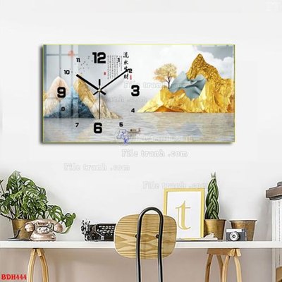 Hình ảnh file gốc in lụa File tranh đồng hồ tráng gương BDH444