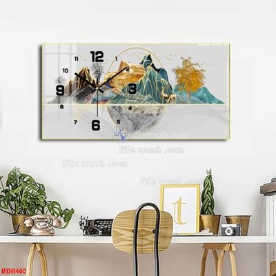 File tranh trang trí File tranh đồng hồ tráng gương BDH460 (file gốc)
