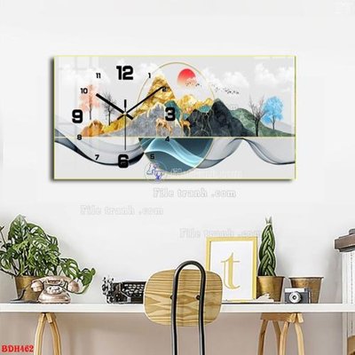 File gốc in ấn File tranh đồng hồ tráng gương BDH462 chất lượng vượt trội
