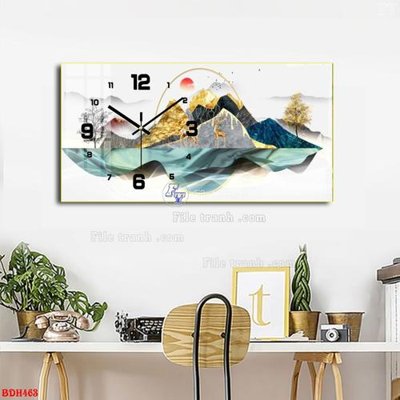 File tranh File tranh đồng hồ tráng gương BDH463 (bản gốc) in canvas