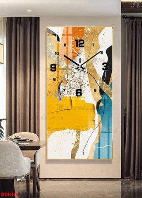 File in lụa File tranh đồng hồ tráng gương BDH474 (hoa văn) File tranh đồng hồ tráng gương BDH474