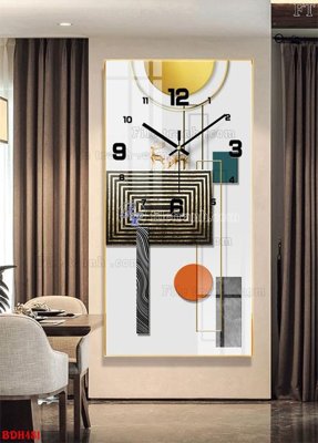 File gốc File tranh đồng hồ tráng gương BDH481 (phong cách) châu Âu