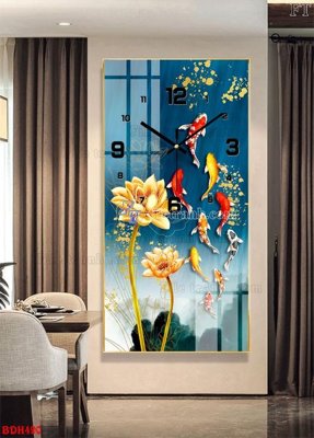 File in ấn File tranh đồng hồ tráng gương BDH490 (bản gốc) cao cấp