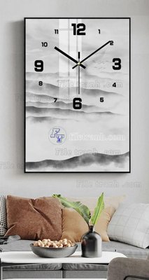 File gốc File tranh đồng hồ tráng gương BDH698 (phong cách) tối giản