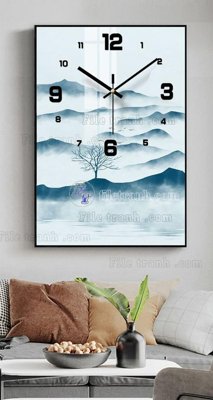 File gốc File tranh đồng hồ tráng gương BDH709 (in lụa) cao cấp