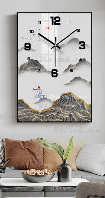 File ảnh File tranh đồng hồ tráng gương BDH716 (gốc) cho trang trí nhà hàng
