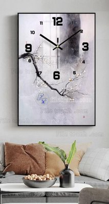 Download file gốc File tranh đồng hồ tráng gương BDH828 (in lụa) cao cấp