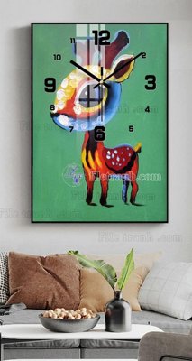 File tranh in trần 3D File tranh đồng hồ tráng gương BDH856 (ảnh gốc)