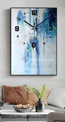 File ảnh File tranh đồng hồ tráng gương BDH877 (gốc) trang trí khách sạn