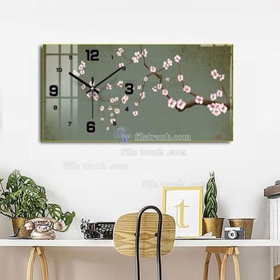 File in trần File tranh đồng hồ tráng gương BDH897 (bản gốc) đại dương