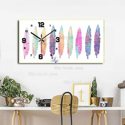 File ảnh File tranh đồng hồ tráng gương BDH954 (gốc) in Hiflex