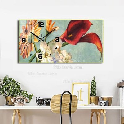 Hình ảnh file gốc File tranh đồng hồ tráng gương BDH956 cho in UV