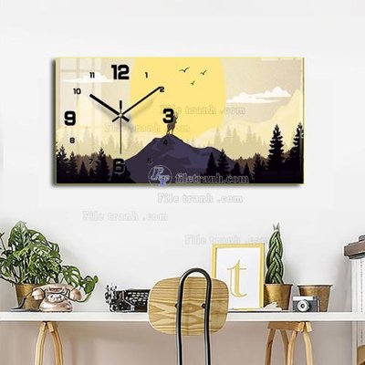 File in ấn File tranh đồng hồ tráng gương BDH968 chuyên nghiệp