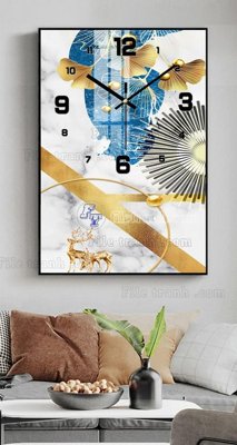 File tranh File tranh đồng hồ tráng gương BDH981 (ảnh gốc) in trần nhà