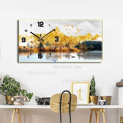 Tải file File tranh đồng hồ tráng gương BDH988 (ảnh gốc) in tranh kính