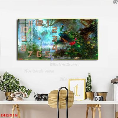 File gốc File tranh đồng hồ tráng gương DH3018 (cho in ấn) độc quyền