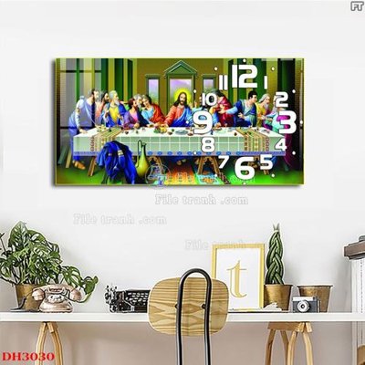 File gốc in tráng gương File tranh đồng hồ tráng gương DH3030 chi tiết