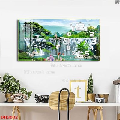 File tranh gốc File tranh đồng hồ tráng gương DH3032 (bản quyền) file PSD
