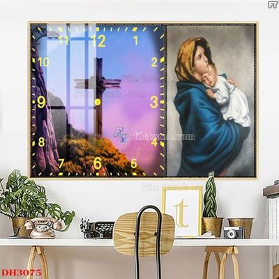 Tải file File tranh đồng hồ tráng gương DH3075 (gốc) in tranh tráng gương