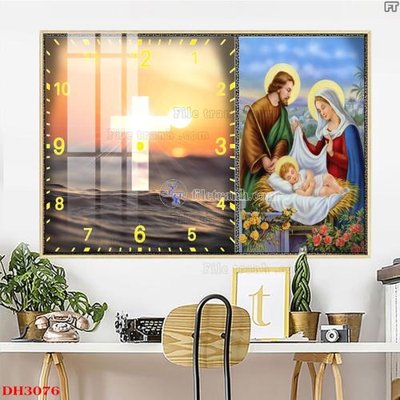 File gốc File tranh đồng hồ tráng gương DH3076 (chuẩn CMYK) cho nhà in