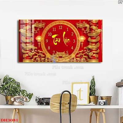 File tranh in trần File tranh đồng hồ tráng gương DH3081 (ảnh gốc siêu nét)