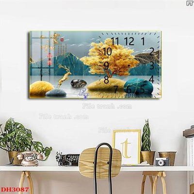 File tranh PSD File tranh đồng hồ tráng gương DH3087 chất lượng cao