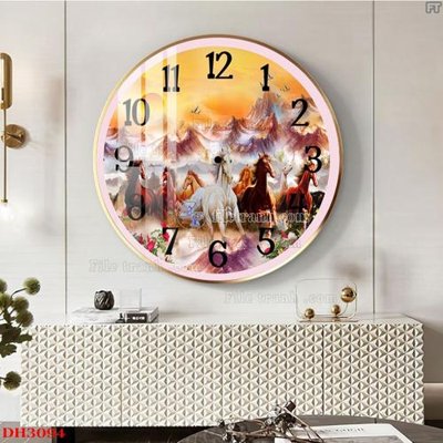 Tải file File tranh đồng hồ tráng gương DH3094 (gốc) làm tranh treo tường