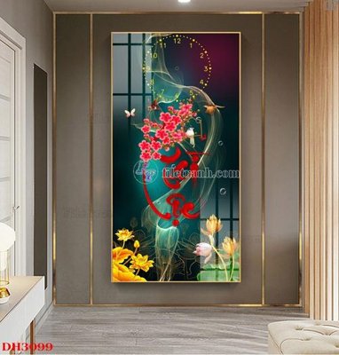 File tranh gốc File tranh đồng hồ tráng gương DH3099 (bản quyền) Filetranh.com