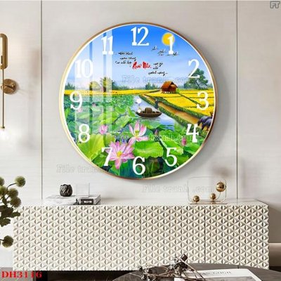 File PSD File tranh đồng hồ tráng gương DH3116 (gốc) cho designer