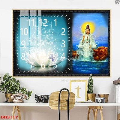 Tải file File tranh đồng hồ tráng gương DH3117 (ảnh gốc) in gạch 3D