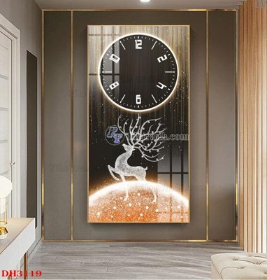 File tranh File tranh đồng hồ tráng gương DH3119 (gốc) in trên kính