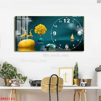 Chi tiết file tranh tráng gương File tranh đồng hồ tráng gương DH3121 (ảnh gốc)