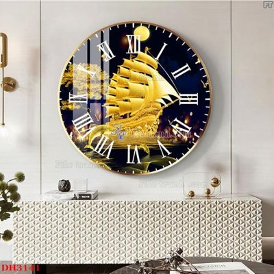 Download file gốc File tranh đồng hồ tráng gương DH3141 (in lụa) tranh 3D