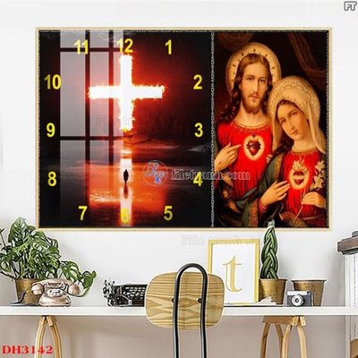 File tranh gốc File tranh đồng hồ tráng gương DH3142 (bản quyền) độc đáo