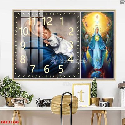 File in ấn File tranh đồng hồ tráng gương DH3160 (bản gốc) cao cấp