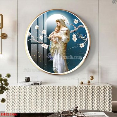 File gốc File tranh đồng hồ tráng gương DH3166 (ảnh chi tiết) để in trần