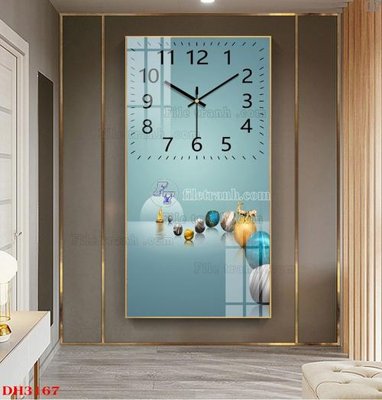 File gốc File tranh đồng hồ tráng gương DH3167 (in lụa) cao cấp