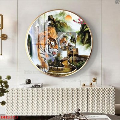 File gốc File tranh đồng hồ tráng gương DH3173 (in 3D) cho trang trí