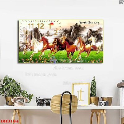 File tranh File tranh đồng hồ tráng gương DH3184 (gốc) chủ đề thành phố