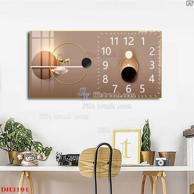 File PSD File tranh đồng hồ tráng gương DH3191 (gốc) cho in quảng cáo