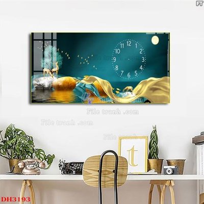 Tải file File tranh đồng hồ tráng gương DH3193 (gốc) làm file in ấn