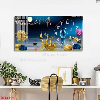 File PSD File tranh đồng hồ tráng gương DH3194 (gốc) cho in quảng cáo