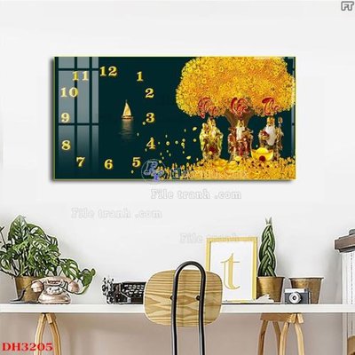 File gốc File tranh đồng hồ tráng gương DH3205 (PNG) nền trong suốt