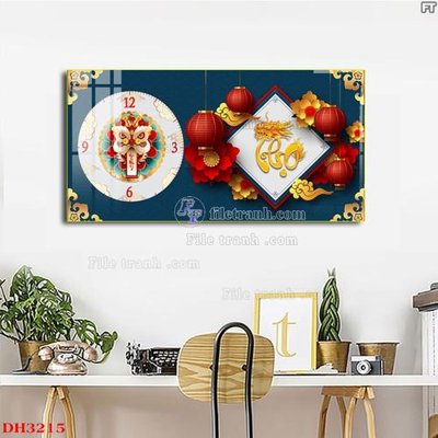 File gốc File tranh đồng hồ tráng gương DH3215 (in mica) cắt laser