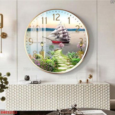 File PSD File tranh đồng hồ tráng gương DH3252 (gốc) nhiều lớp (multi-layer)