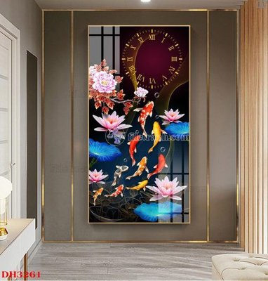 File gốc File tranh đồng hồ tráng gương DH3261 (trang trí) cho phòng khách