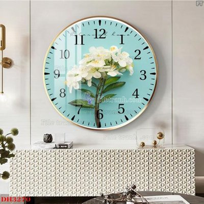 File tranh File tranh đồng hồ tráng gương DH3270 (bản gốc) in lụa 5D