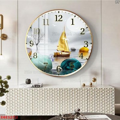File gốc File tranh đồng hồ tráng gương DH3272 (PNG) chất lượng cao